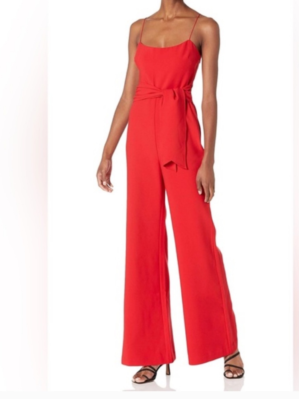Likely Bright Red Wide Leg Minimalist Jumpsuit Size 00
